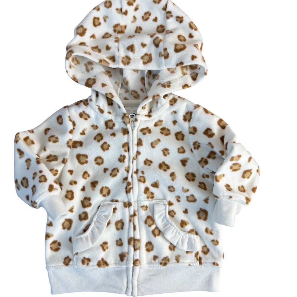 SALE‎ Child of Mine by Carter's Baby Girls 0-3M Leopard Print Fleece Zip Up